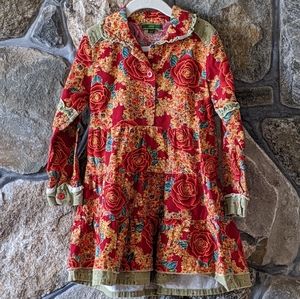 Oilily Red Rose Long Sleeve Dress